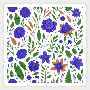 Seamless pattern with flowers and leaves Sticker